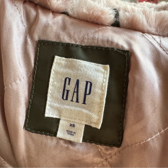 GAP Green and Pink Fur Bomber Jacket - Picture 5 of 7